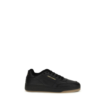 Saint Laurent Black Calf Leather Low Top Sneakers