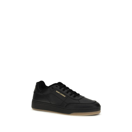 Saint Laurent Black Calf Leather Low Top Sneakers