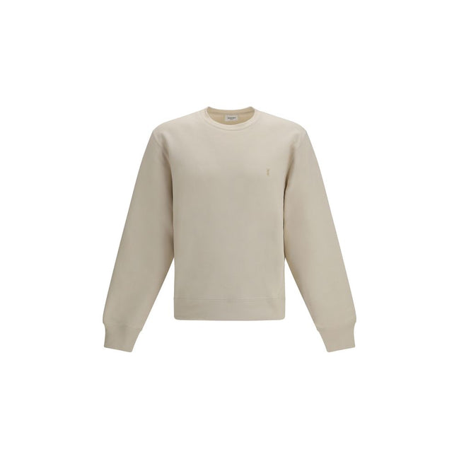 Sweat-shirt en coton beige Saint Laurent