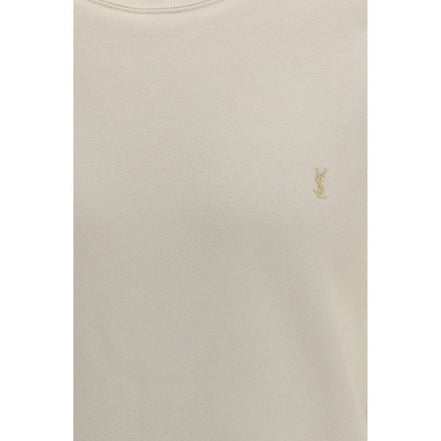 Sweat-shirt en coton beige Saint Laurent