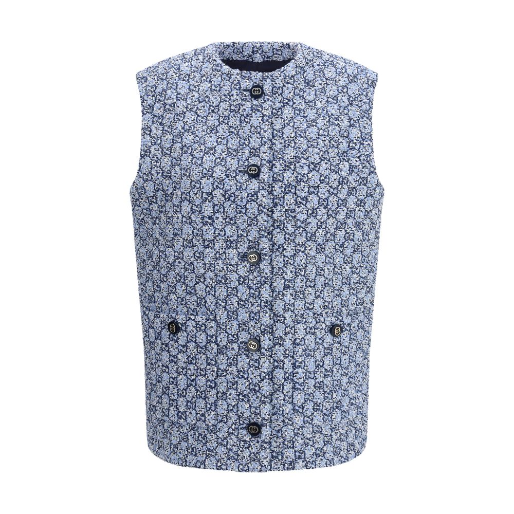 Giacca smanicata Gucci in cotone blu
