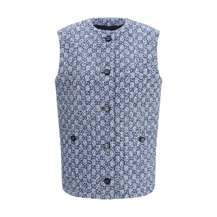 Giacca smanicata Gucci in cotone blu