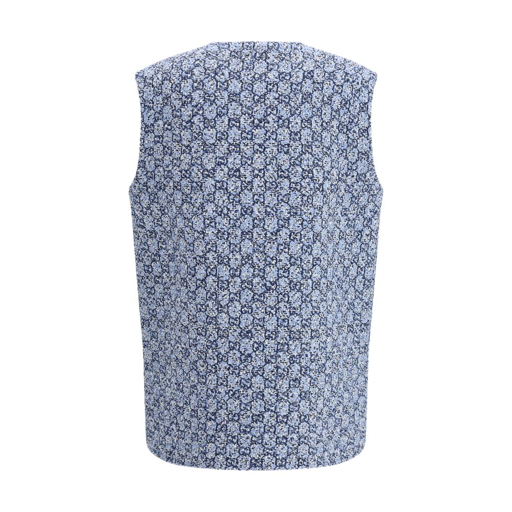 Giacca smanicata Gucci in cotone blu