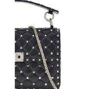 Valentino Garavani Black Leather Shoulder Bag