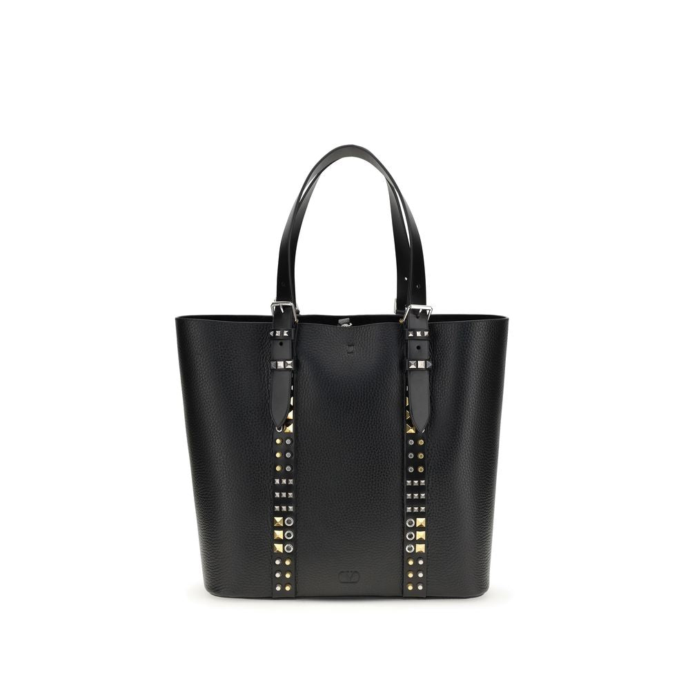 Valentino Garavani Black Calf Leather Shoulder Bag