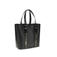 Valentino Garavani Black Calf Leather Shoulder Bag