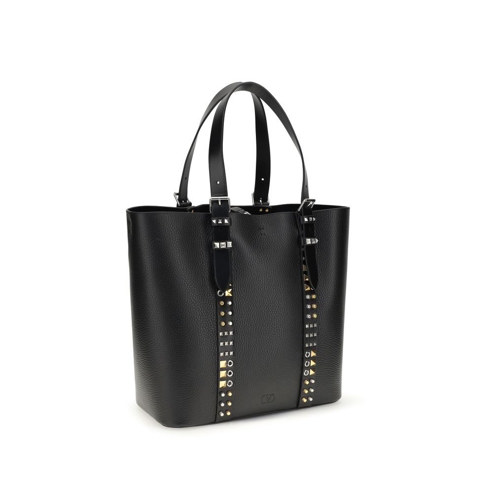 Valentino Garavani Black Calf Leather Shoulder Bag