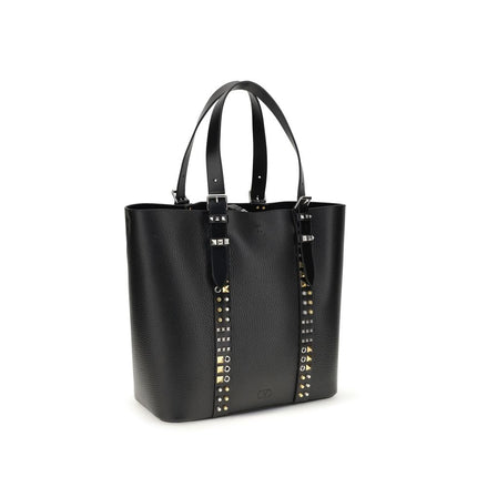 Valentino Garavani Black Calf Leather Shoulder Bag