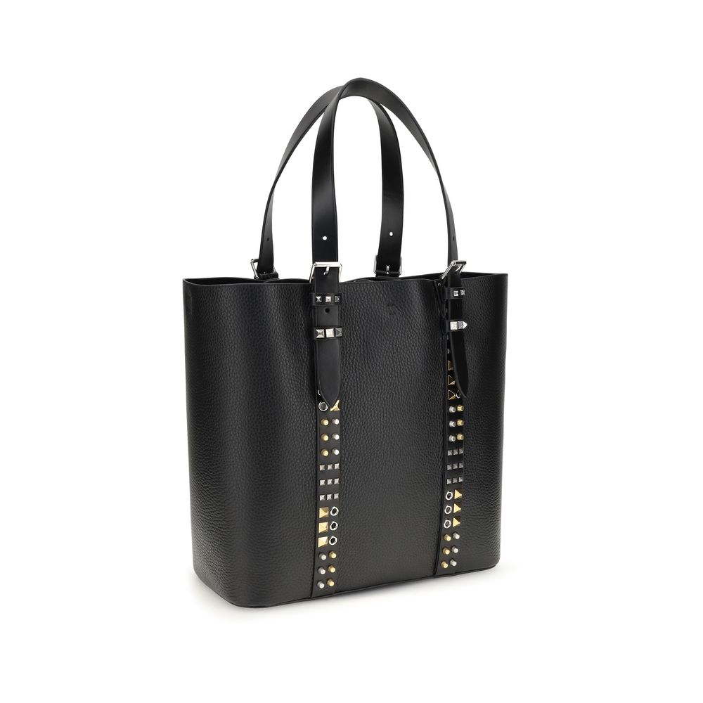 Valentino Garavani Black Calf Leather Shoulder Bag