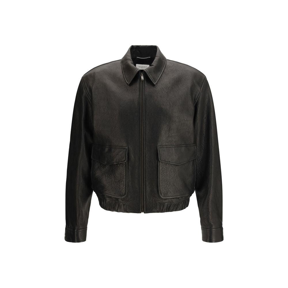 Saint Laurent Black Lamb Leather Jacket