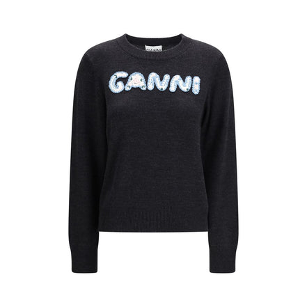 Ganni Gray Wool Sweatshirt