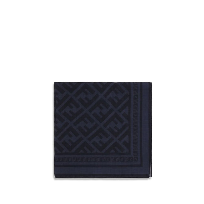 Fendi Blue Wool Scarf