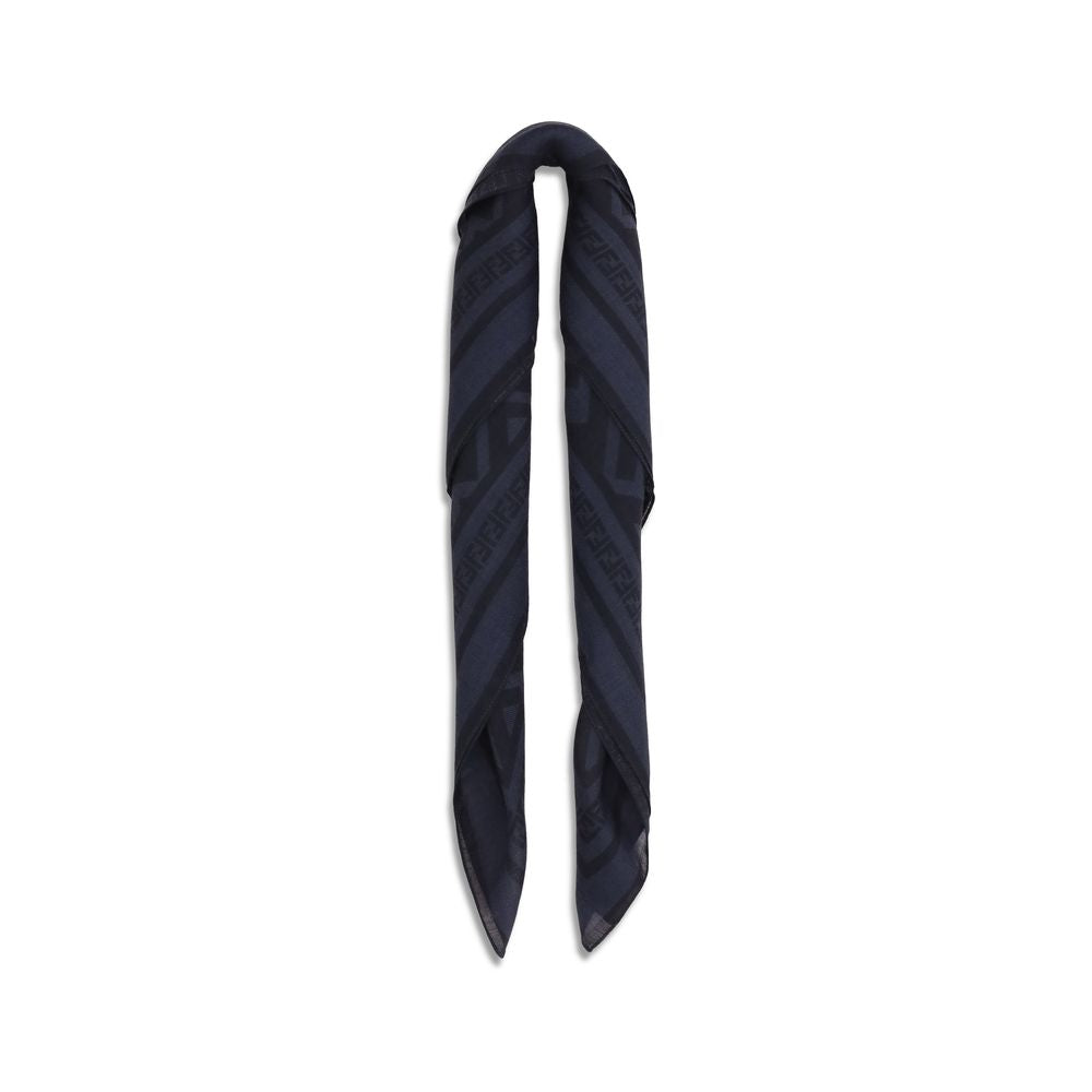 Fendi Blue Wool Scarf