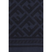 Fendi Blue Wool Scarf