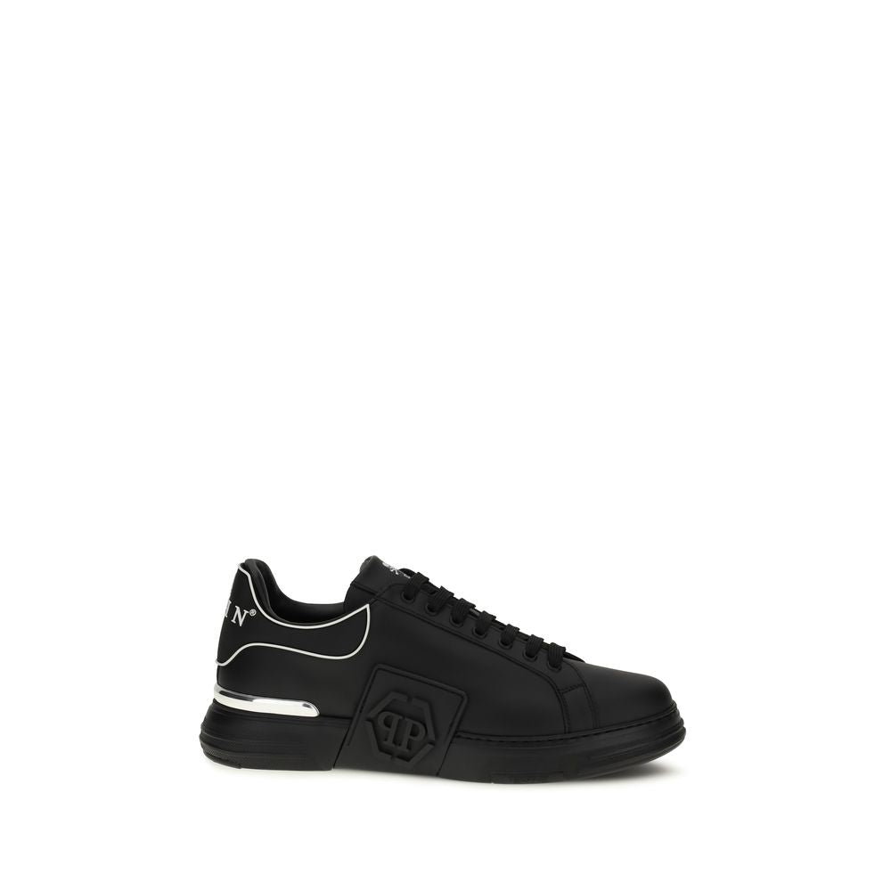 Philipp Plein Sneakers Basse Bos Taurus in Pelle di Vitello Nere