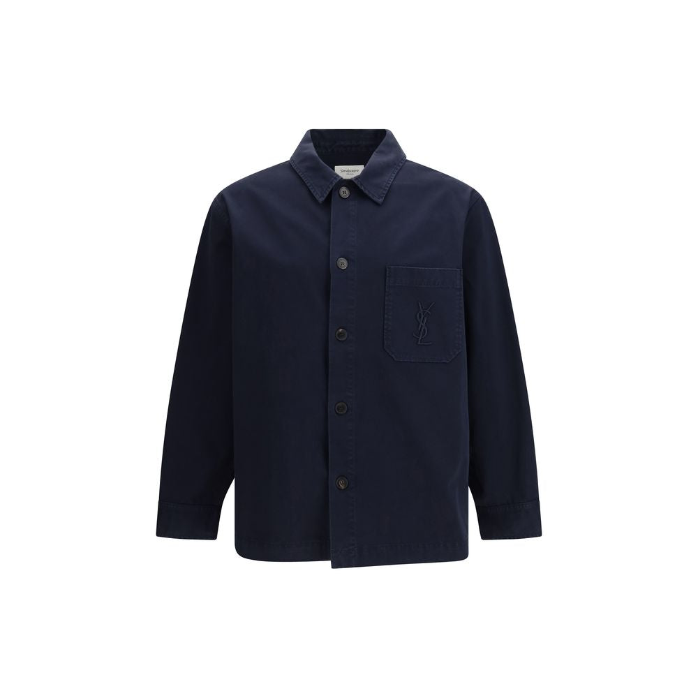 Giacca in denim di cotone blu Saint Laurent