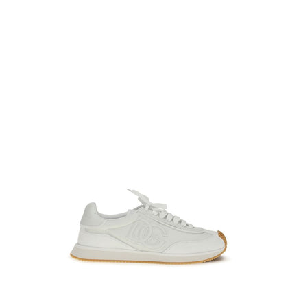 Sneakers sportive Dolce & Gabbana in pelle di vitello bianca Bos Taurus