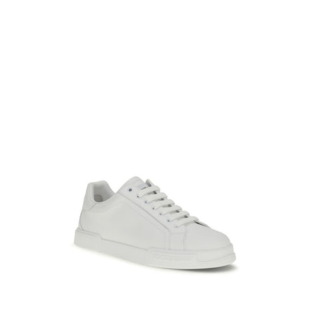 Dolce & Gabbana White Calf Leather Low Top Sneakers