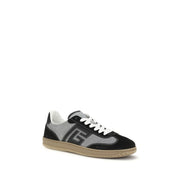 Baskets basses Balmain en cuir de veau gris Bos Taurus