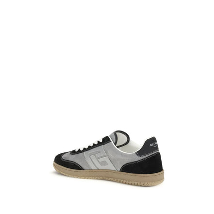 Baskets basses Balmain en cuir de veau gris Bos Taurus
