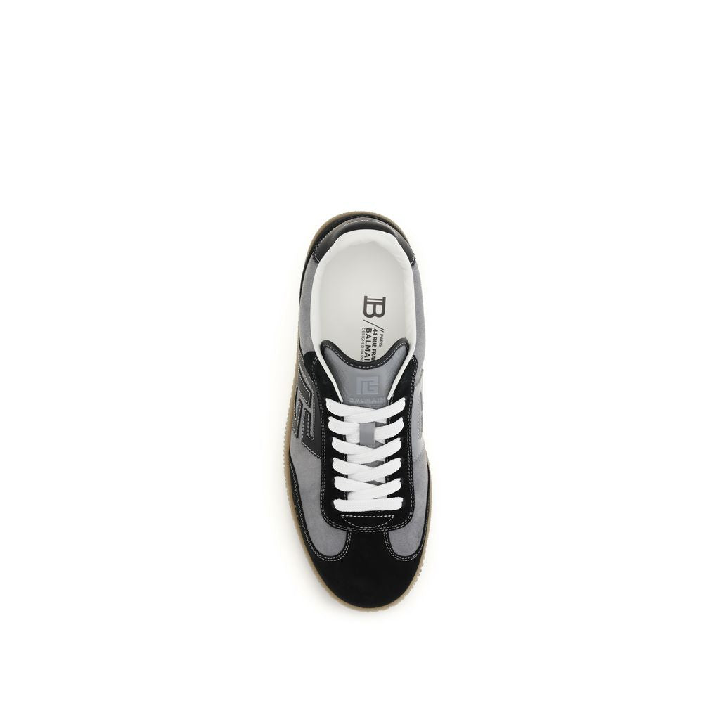 Baskets basses Balmain en cuir de veau gris Bos Taurus