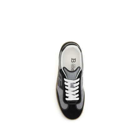 Baskets basses Balmain en cuir de veau gris Bos Taurus
