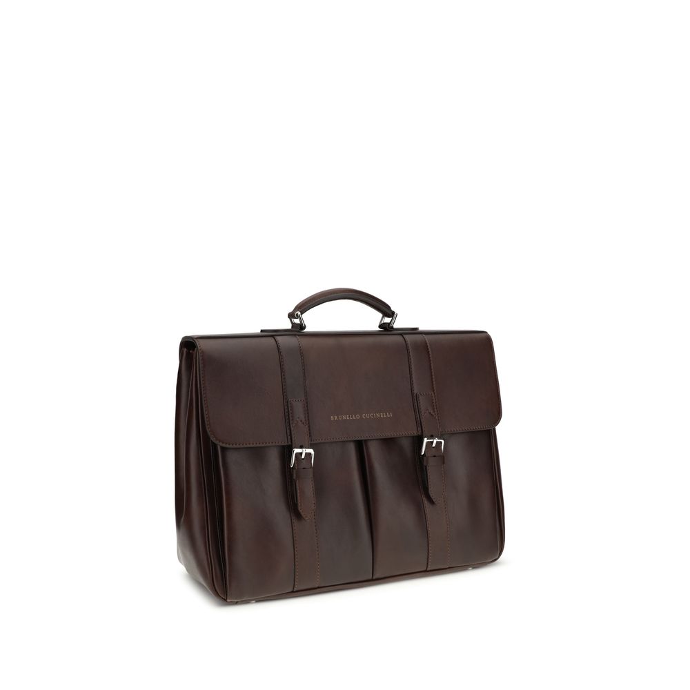 Brunello Cucinelli Bordeaux Calf Leather Luggage And Travel