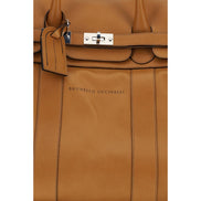 Brunello Cucinelli Brown Leather Travel Bag