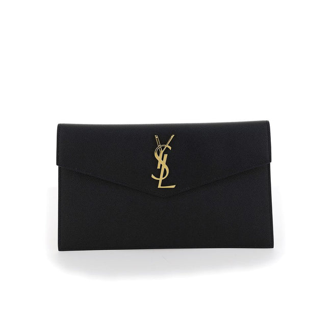 Saint Laurent Black Calf Leather Clutch Bag