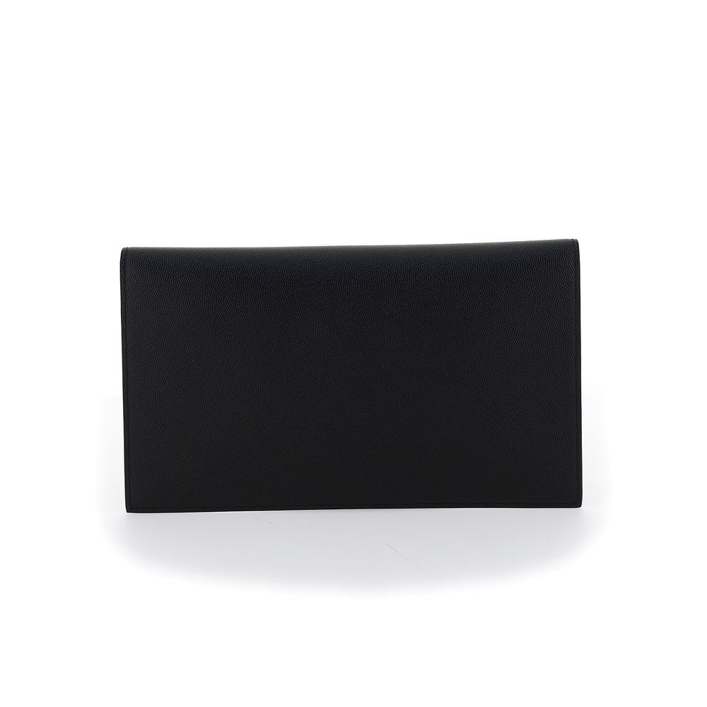 Saint Laurent Black Calf Leather Clutch Bag
