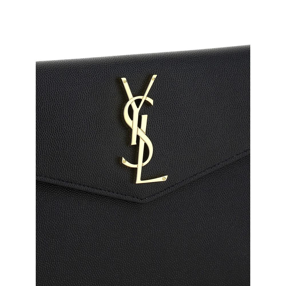 Saint Laurent Black Calf Leather Clutch Bag