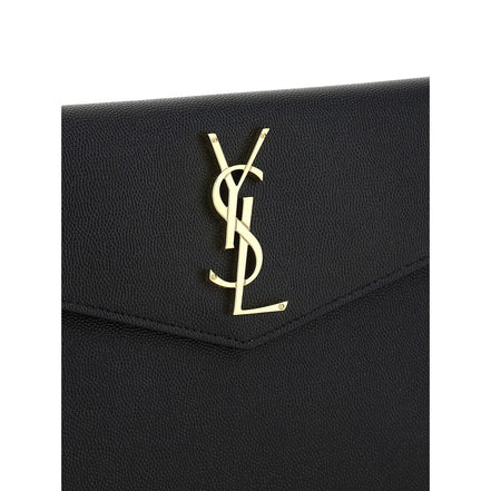Saint Laurent Black Calf Leather Clutch Bag