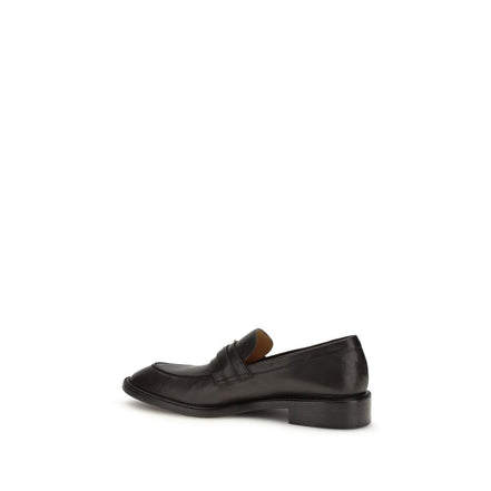 Versace Black Calf Leather Slip-On Loafers - Men