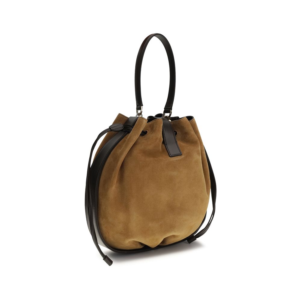 Ferragamo Brown Leather Bucket Bag