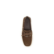 Mocassins à enfiler en cuir de veau marron Gucci