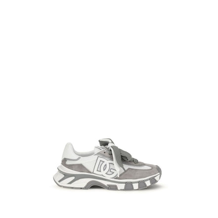 Dolce & Gabbana Sneakers Atletiche in Pelle di Vitello Grigia Bos Taurus