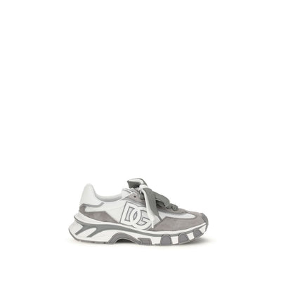 Dolce & Gabbana Sneakers Atletiche in Pelle di Vitello Grigia Bos Taurus