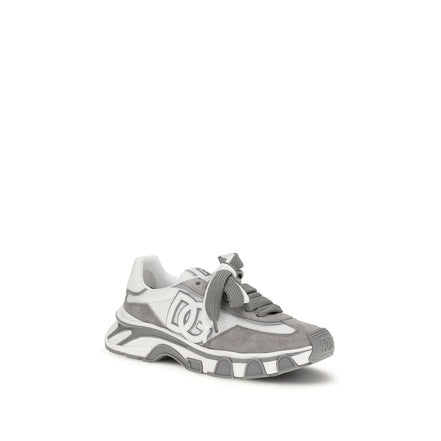 Dolce & Gabbana Sneakers Atletiche in Pelle di Vitello Grigia Bos Taurus