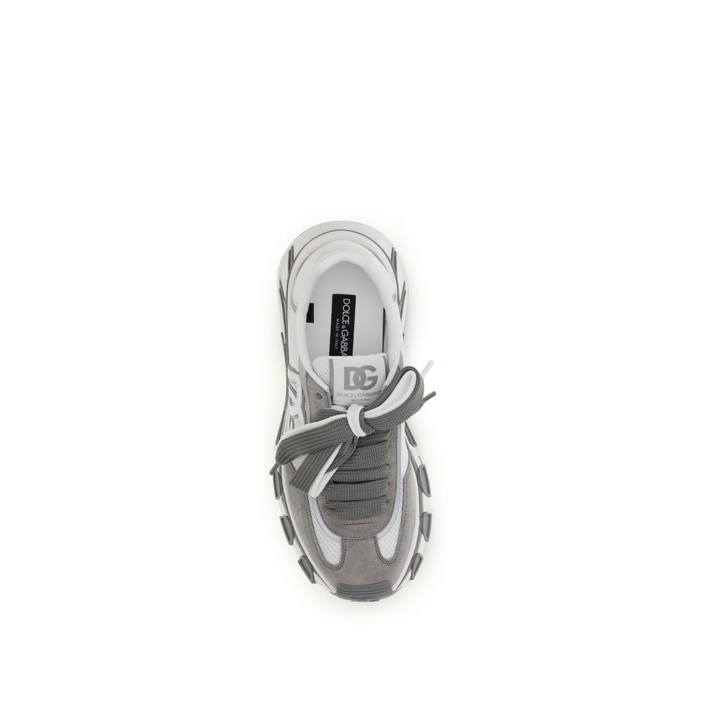 Dolce & Gabbana Sneakers Atletiche in Pelle di Vitello Grigia Bos Taurus