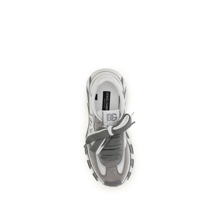 Dolce & Gabbana Sneakers Atletiche in Pelle di Vitello Grigia Bos Taurus