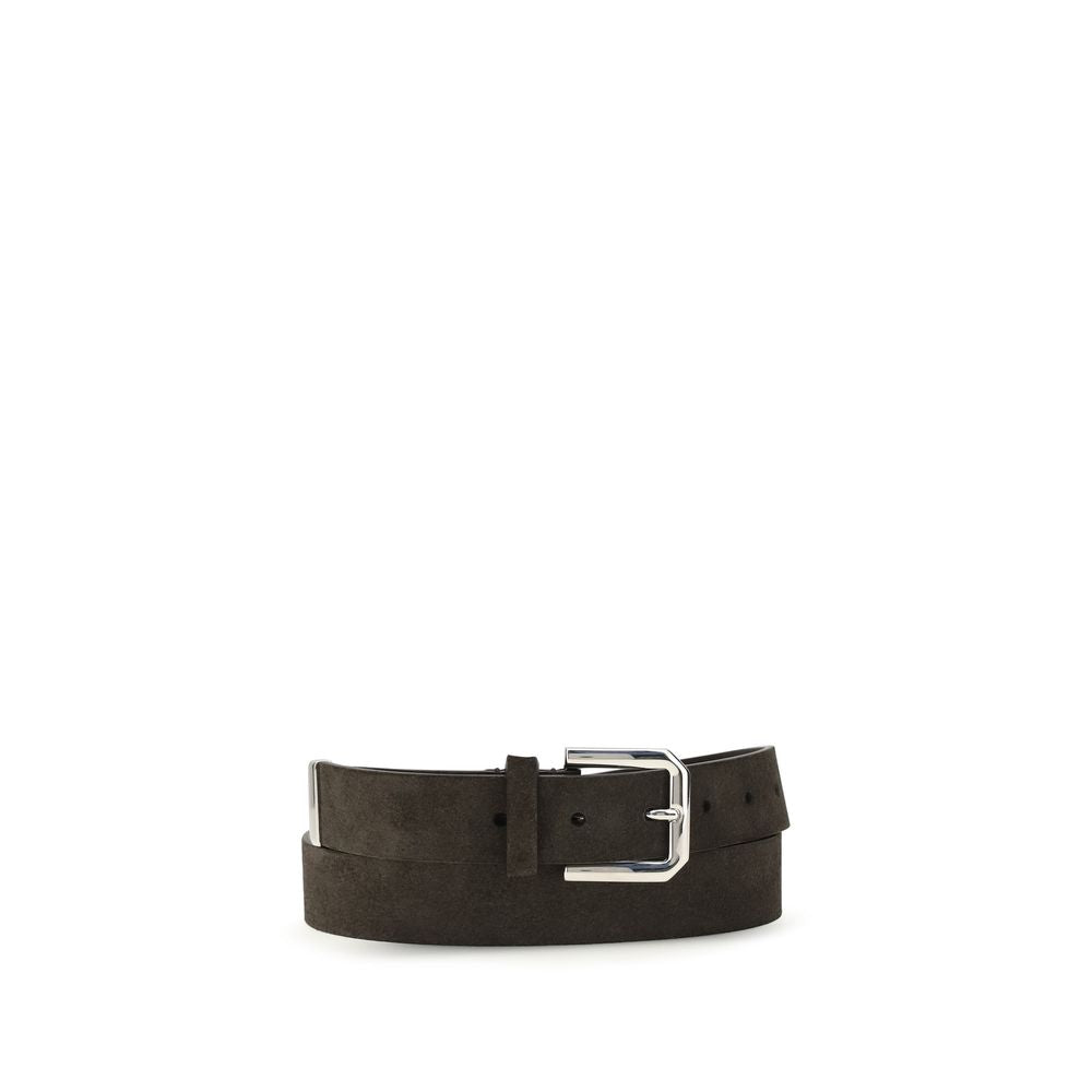 Brunello Cucinelli Ceinture classique en cuir de veau noir Bos Taurus