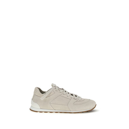 Brunello Cucinelli Beige Calf Leather Low Top Sneakers