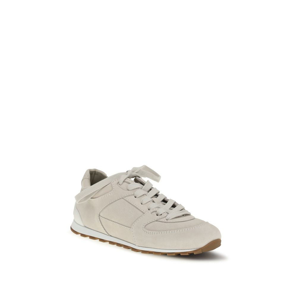 Brunello Cucinelli Beige Calf Leather Low Top Sneakers