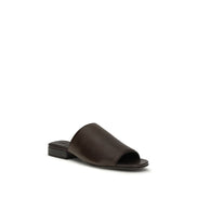 Brunello Cucinelli Mules en cuir de veau marron Bos Taurus