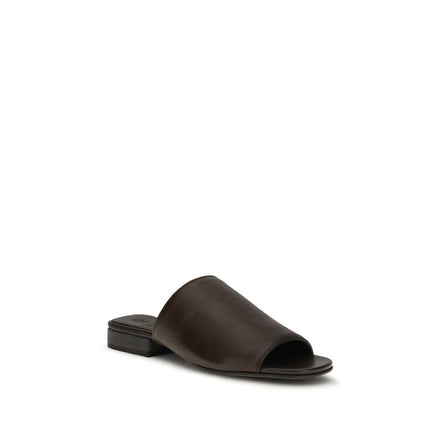 Brunello Cucinelli Mules en cuir de veau marron Bos Taurus