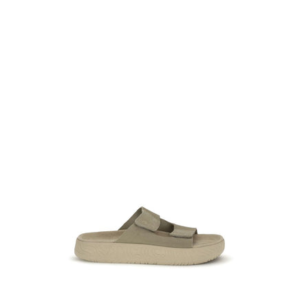 Veja Beige Calf Leather Flat Sandals