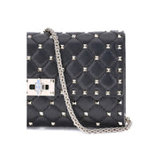 Valentino Garavani Black Leather Shoulder Bag
