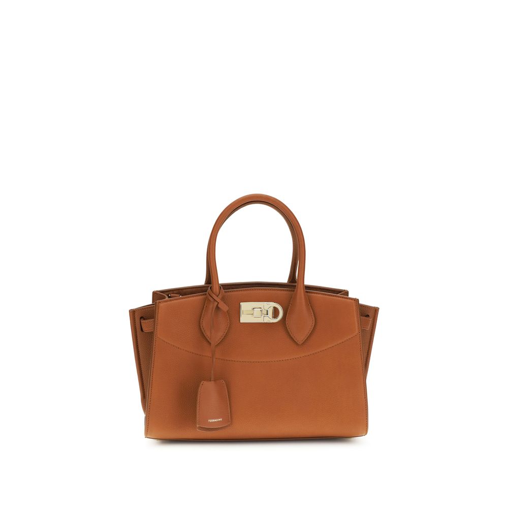 Borsa Ferragamo in Pelle di Vitello Marrone Bos Taurus