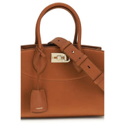 Borsa Ferragamo in Pelle di Vitello Marrone Bos Taurus