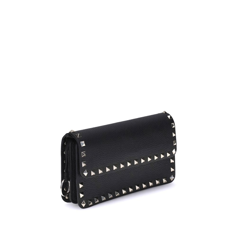 Portefeuille Valentino Garavani en Cuir de Veau Noir Bos Taurus